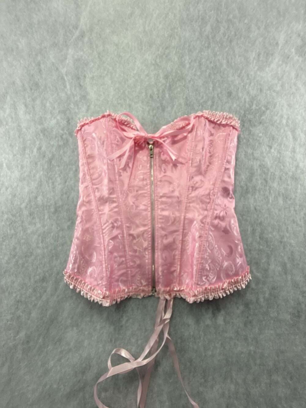 Womens Pink Brocade Corset Top Size M Cosplay Renaissance Fair Sexy